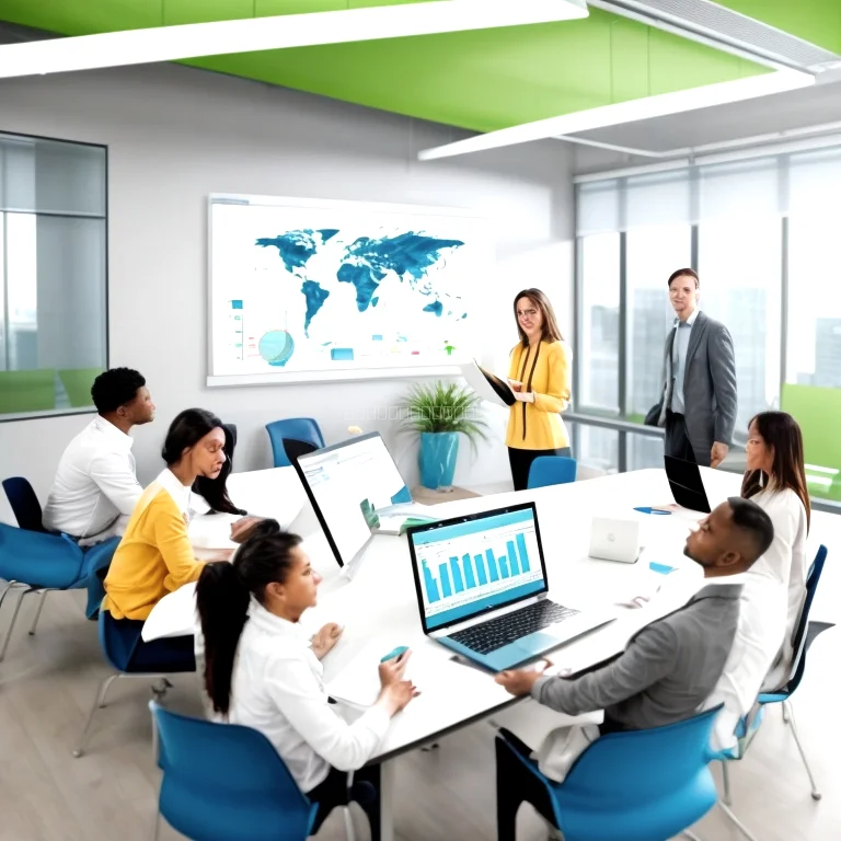 Team arbeitet gemeinsam an internationalem Projekt